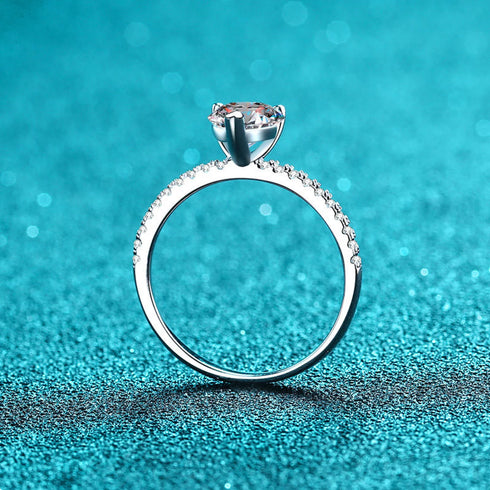 Heart Shaped Moissanite Promise Ring for Her Eda